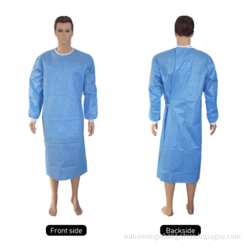 AAMI Level 3 Healthcare Workers SMS Waterproof Surgical Gown Knit Cuff Elastic Cuff Anti-blood Medical Gown